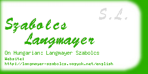 szabolcs langmayer business card